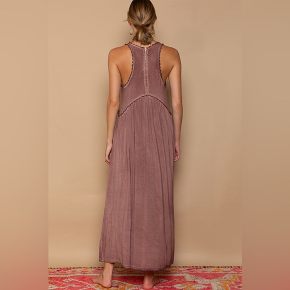 Baby Doll Side Slit Cut Out Maxi Dress - POL - Picture 5 of 5